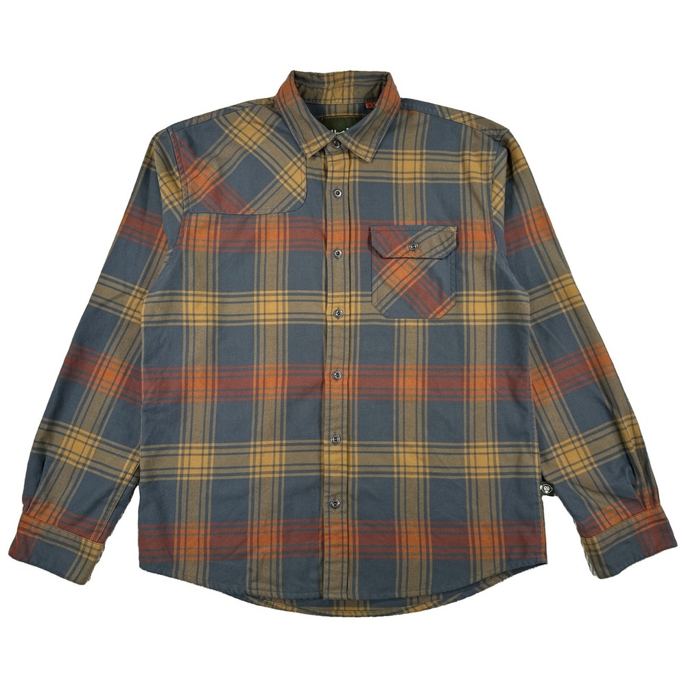 Howler Bros Harker's Flannel Shirt Men's Medium Blue Yellow Plaid Long Sleeve